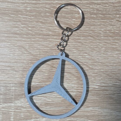 Mercedes-Benz 3D Printed Keychain, light grey