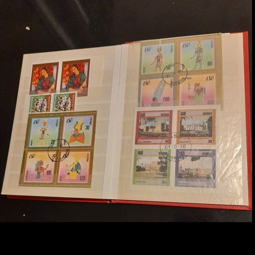 Small album used with thematic sealed and unsealed stamp series