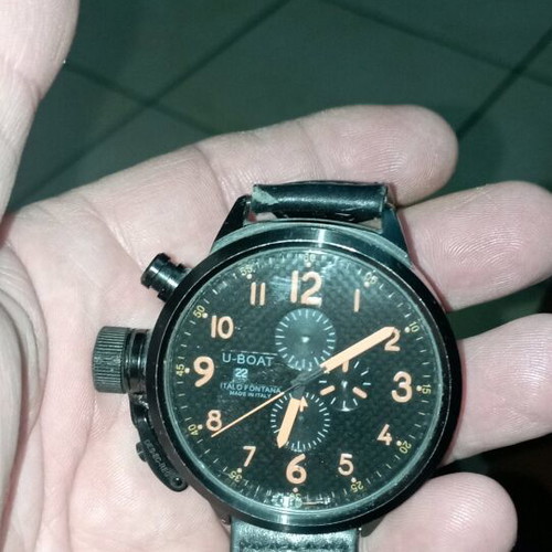U-Boat wristwatch used, black, men's