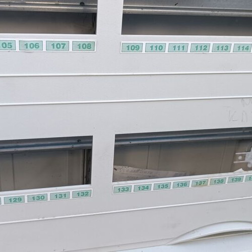 Electrical panel 6 rows used, metal ABB