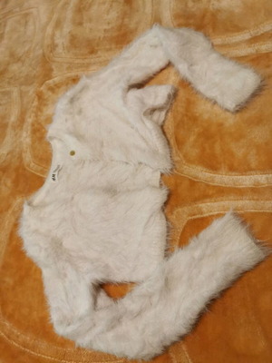 White bolero for girl 8-10 years like new, soft furry knit