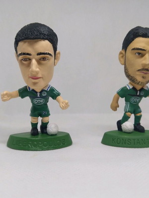 Football player figures Lymberopoulos and Konstantinou Panathinaikos clover set of 2 new