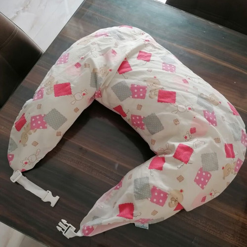 Nursing pillow used with washable cover anatomical
