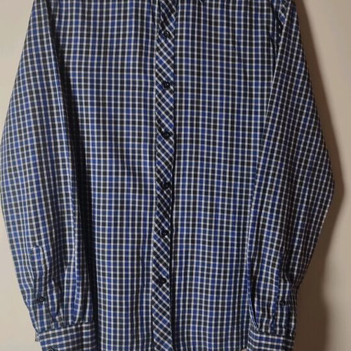 Men's checked shirt blue slim fit like new, size S