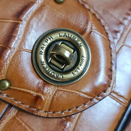 Ralph Lauren crossbody bag brown genuine leather new