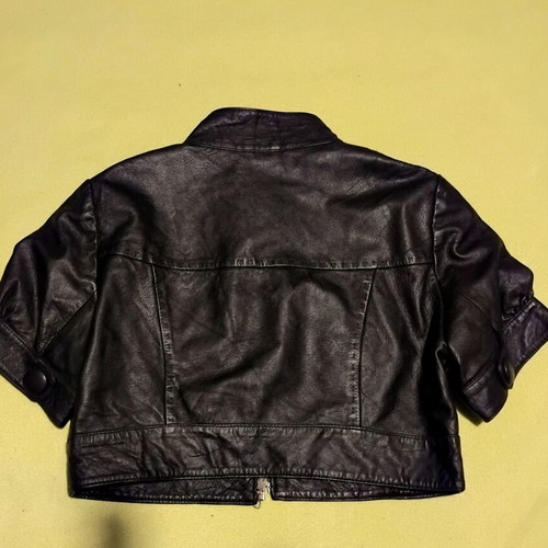 Saint Tropez women's short leather jacket like new, black, size M