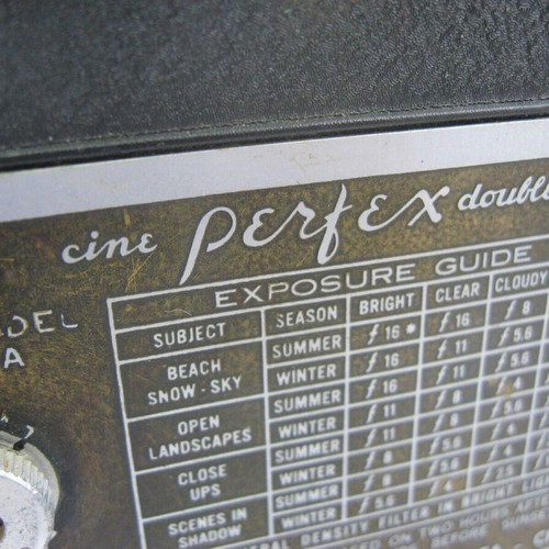 Cine Perfex Double Eight film camera used with Wollensak 1/2" f/2.5 lens