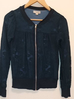 Bershka bomber jacket with lace like new, blue
