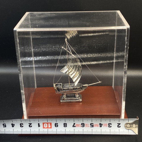 Silver miniature ship Le Superbe like new, decorative 925° silver