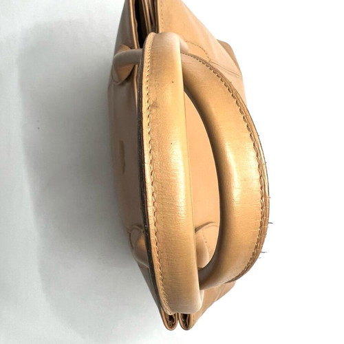 Дамска чанта Longchamp Roseau от бежова кожа употребявана