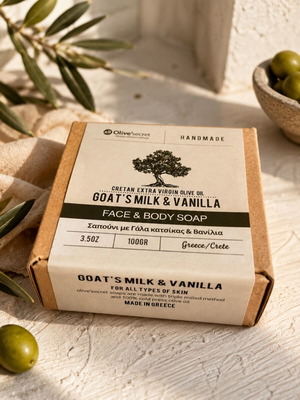 Olive's Secret Handmade Face Soap with Goat Milk and Vanilla, New