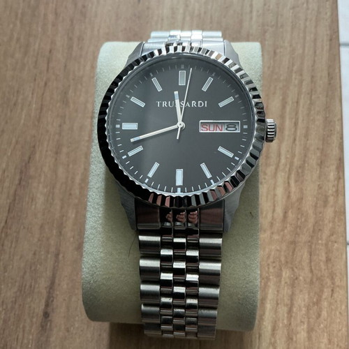 Trussardi men's silver watch like new