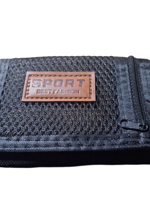 Men's fabric wallet new, black and brown
