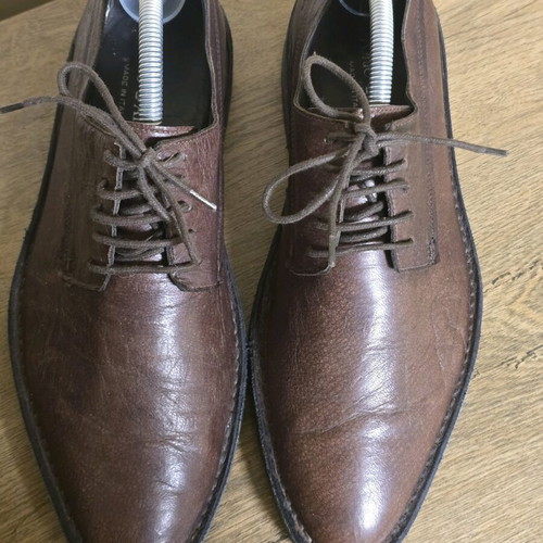Emporio Armani men's shoes used, brown leather, size 42