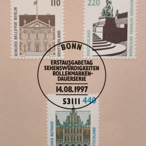 German stamps 1997 with Bonn first day cover postmark