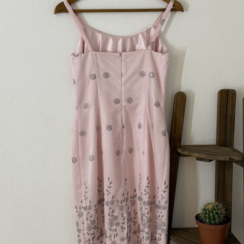 Y2K prom princess midi dress S/M like new, rose and multicolor