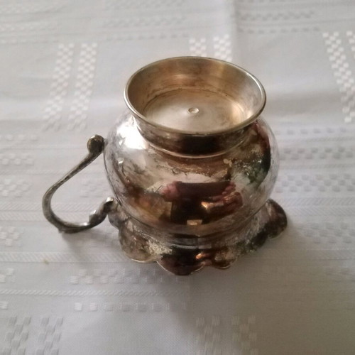Silver-plated vintage Granny's milk jug used