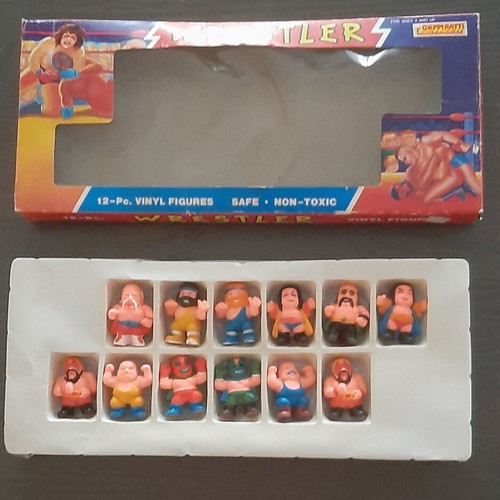 Set of 12 vintage wrestling figures 1980s-90s, vinyl