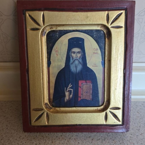 Icon of Saint Savvas the New of Kalymnos like new
