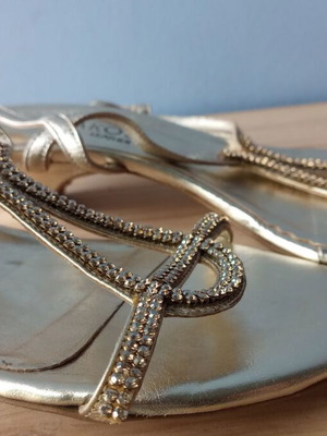 Sagiakos gold sandals like new, size 38