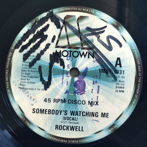 Rockwell Somebody's Watching Me 12'' Vinyl Maxi Single used, electronic