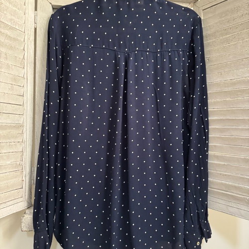 Stradivarius women's blue polka dot shirt like new