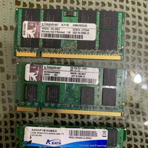 Laptop RAM SO-DIMM DDR2 and DDR3 used, set of 6 modules