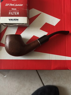 Pipe like new with filters, cleaners and tool made of cherry wood