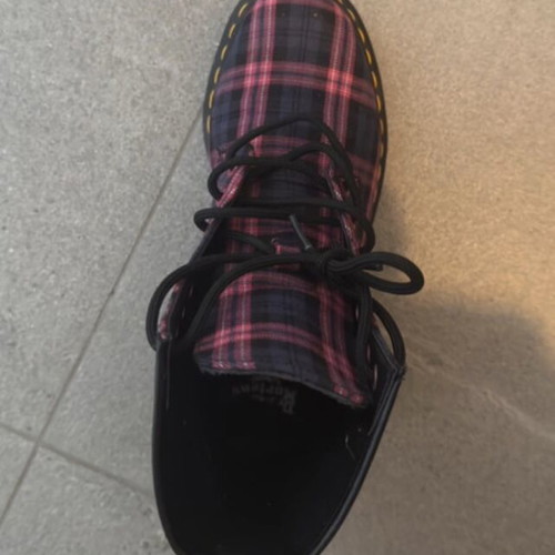 Dr. Martens Tartan Boots size 38 like new, pink