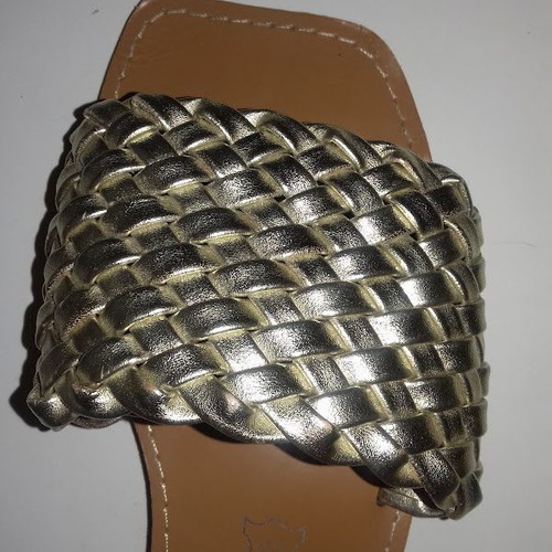 La Bottine Souriante women's summer leather slippers size 36 brown and gold new
