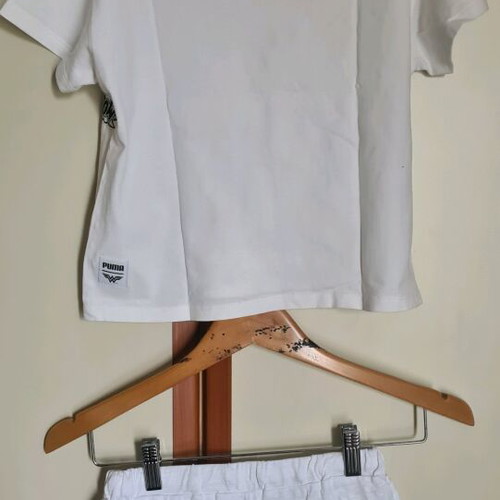 Puma t-shirt and Lemon Beret shorts set like new, white, girls 12-13 years