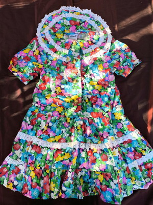 Children's floral dress new, size 122 cm, 100% cotton
