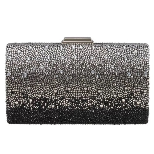 Anna Cecere clutch with crystals new, black and silver