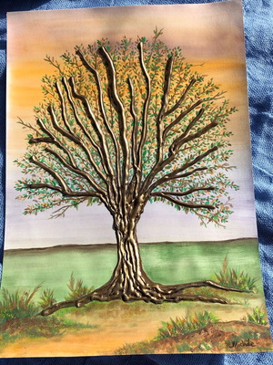 Acrylic painting and glue gun new 20.8 x 29.5