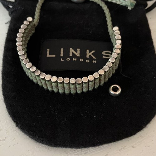 Links Of London friendship bracelet used, green and silver