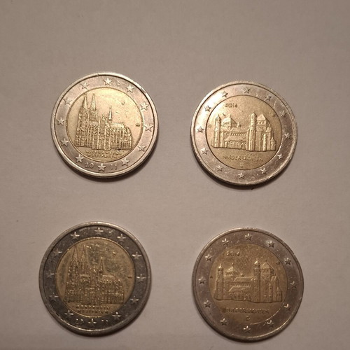 German commemorative 2 euro coins like new, set of four