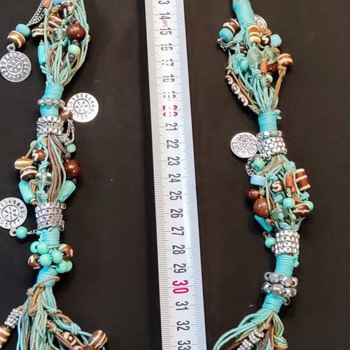 Handmade necklace with multiple turquoise cords Boho Statement like new