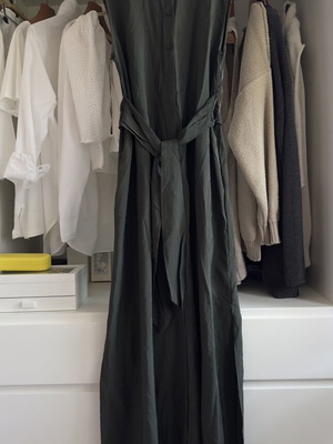 Massimo Dutti sleeveless dress with belt, green