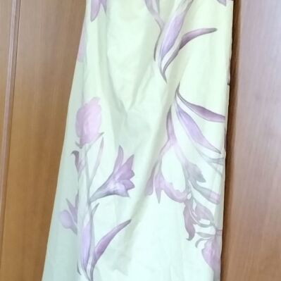 Floral dress size L backless, new, yellow and pink