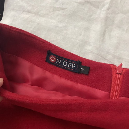 Winter red mini skirt size S used