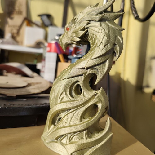 Golden Dragon 17cm 3D printed decorative sculpture new