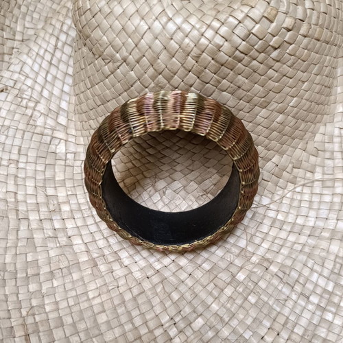Wire bracelet handmade, like new, brown and gold