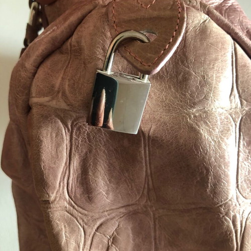 Leather bag Renato Balestra like new, beige pink handbag