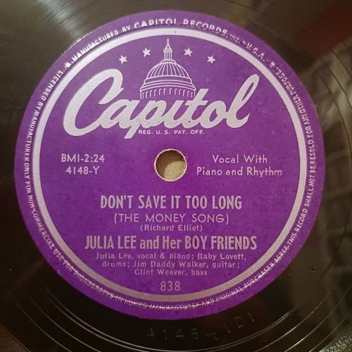 Julia Lee 78 RPM record used