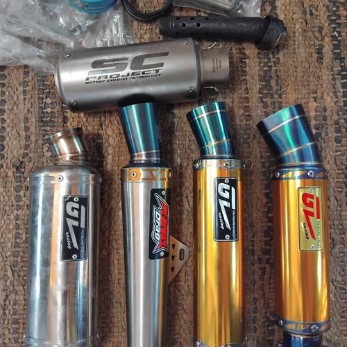 51mm motorcycle exhausts, various models with mountings
