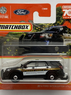 2016 Ford Interceptor Utility Sheriff Police Department Matchbox 1:64 καινούργιο