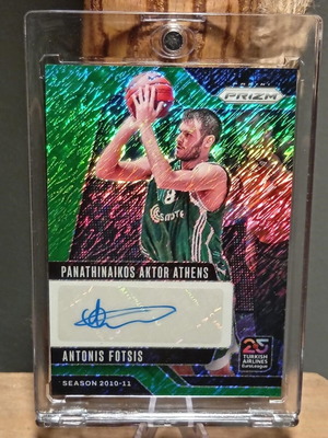Panini Prizm Euroleague Antonis Fotsis Green Shimmer Auto card like new