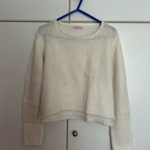 Pink Woman pullover like new, size L, white