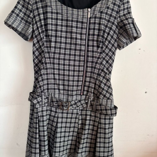 Karen Millen Checked Structured Dress With Belt Like New Size 42