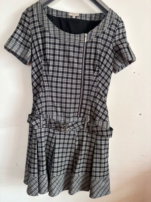 Karen Millen Checked Structured Dress With Belt Like New Size 42